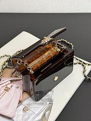 Colestore Chanel Mini Evening Bag Plexi Gold-Tone Metal Brown & Black 12x9x4.5cm - 3