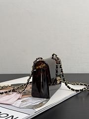 Colestore Chanel Mini Evening Bag Plexi Gold-Tone Metal Brown & Black 12x9x4.5cm - 2