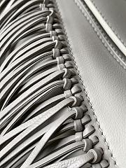 Colestore Loewe Small Puzzle bag with fringe in classic calfskin leather Soft White/ Light Ghost 24x16.5x10.5cm - 4