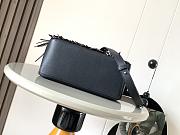 Colestore Loewe Small Puzzle bag with fringe in classic calfskin leather Dark Black/ Chestnut 24x16.5x10.5cm - 5