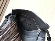 Colestore Loewe Small Puzzle bag with fringe in classic calfskin leather Dark Black/ Chestnut 24x16.5x10.5cm - 2