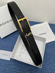 Colestore YSL  Saint Laurent Cassandre Belt in smooth leather in Black - 1