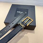 Colestore YSL  Saint Laurent Cassandre Belt in smooth leather in Black - 6
