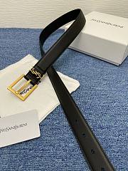 Colestore YSL  Saint Laurent Cassandre Belt in smooth leather in Black - 4