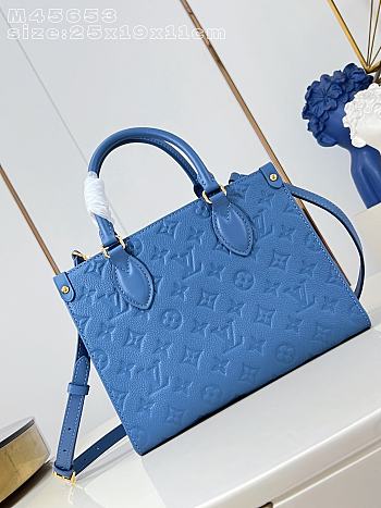 Colestore Louis Vuitton OnTheGo PM Monogram Empreinte Leather Blue Jean 25x19x11.5cm
