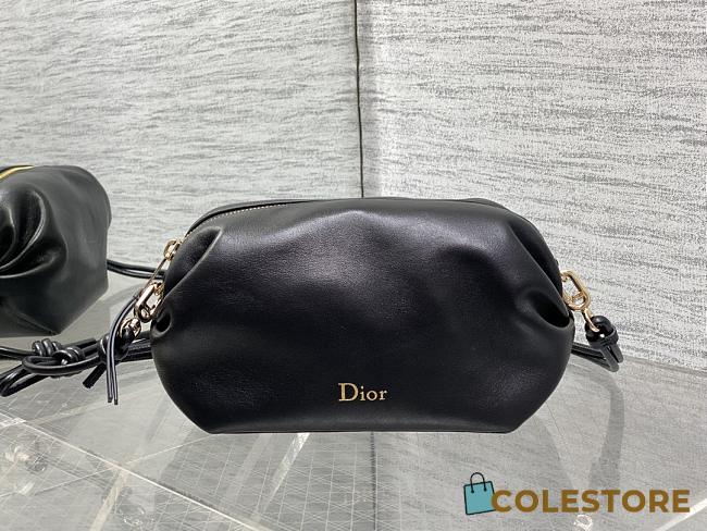 Colestore Dior Bow Pouch Black Supple Lambskin 20x11x8cm - 1