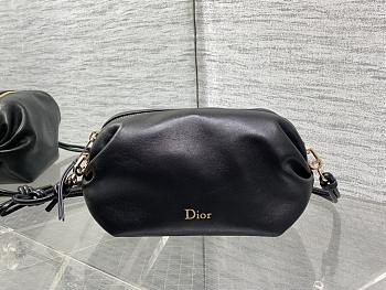 Colestore Dior Bow Pouch Black Supple Lambskin 20x11x8cm