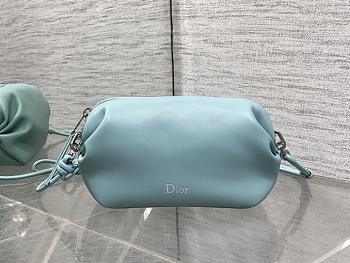 Colestore Dior Bow Pouch Bleu Tourmaline Supple Lambskin 20x8x11cm