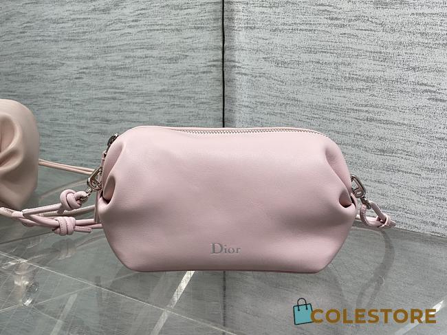 Colestore Dior Bow Pouch Rose Songe Supple Lambskin 20x8x11cm - 1