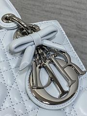 Colestore Dior Small Lady Dior Bag with Strap Ice Blue Cannage Lambskin 20x18x8cm - 4