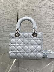 Colestore Dior Small Lady Dior Bag with Strap Ice Blue Cannage Lambskin 20x18x8cm - 3