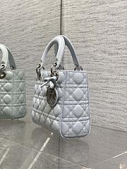 Colestore Dior Small Lady Dior Bag with Strap Ice Blue Cannage Lambskin 20x18x8cm - 2