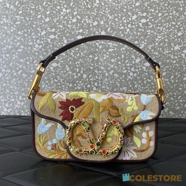 Colestore Valentino Garavani Locò Small Embroidered Shoulder Bag with Swarovski 19x10.5x5cm - 1