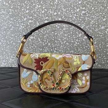 Colestore Valentino Garavani Locò Small Embroidered Shoulder Bag with Swarovski 19x10.5x5cm