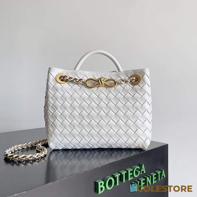 Colestore Bottega Veneta Small Andiamo Chain White 20x25x10cm - 1