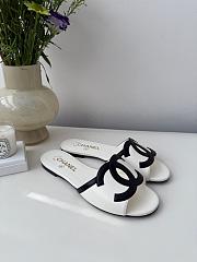 Colestore Chanel Sandals Sheepskin  White & Black - 6