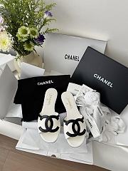 Colestore Chanel Sandals Sheepskin  White & Black - 5