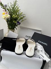 Colestore Chanel Sandals Sheepskin  White & Black - 3