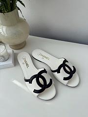 Colestore Chanel Sandals Sheepskin  White & Black - 2