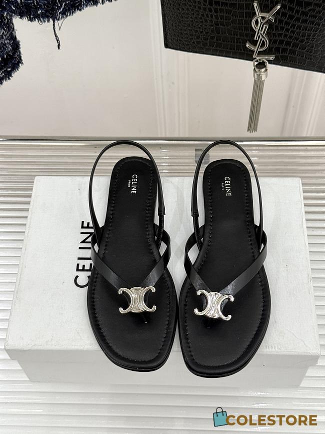 	 Colestore Celine Biki Sandal In Calfskin Black - 1