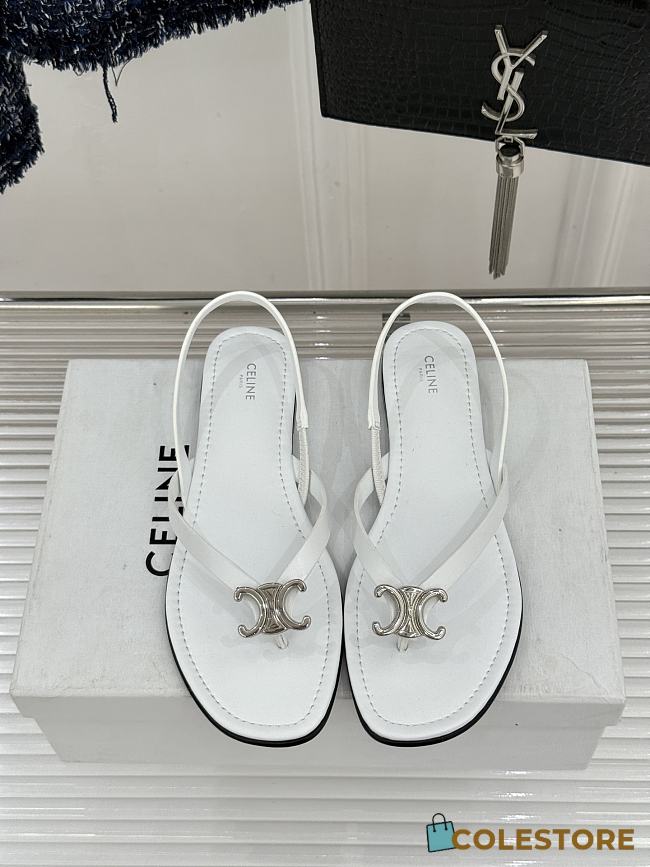	 Colestore Celine Biki Sandal In Calfskin Ultra White - 1