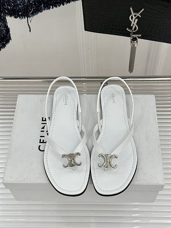 	 Colestore Celine Biki Sandal In Calfskin Ultra White