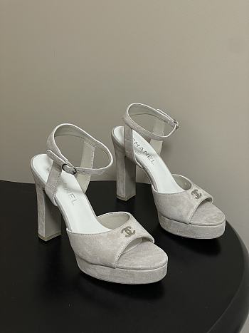 Colestore Chanel Sandals   Suede Kidskin  Gray