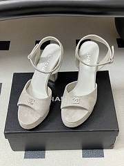 Colestore Chanel Sandals   Suede Kidskin  Gray - 5