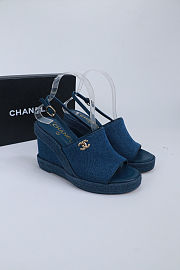 Colestore Chanel Sandals   Washed Denim  Blue - 1
