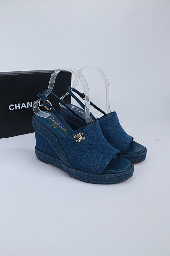 Colestore Chanel Sandals   Washed Denim  Blue