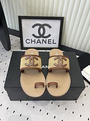 Colestore Chanel Mules   Raffia & Lambskin  Beige & Brown - 1
