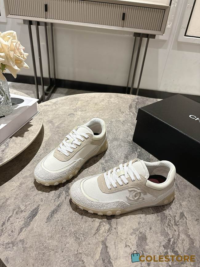 Colestore Chanel Sneakers   Mixed Fibers, Suede Calfskin & Calfskin  Ivory - 1