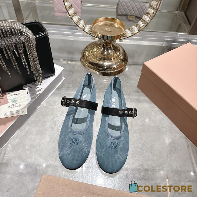 Colestore Miu Miu Mesh fabric ballerinas Anise - 1