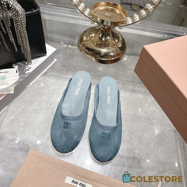 Colestore Miu Miu Mesh fabric slippers Aluminum - 1