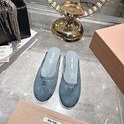 Colestore Miu Miu Mesh fabric slippers Aluminum - 1