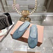 Colestore Miu Miu Mesh fabric slippers Aluminum - 5