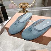 Colestore Miu Miu Mesh fabric slippers Aluminum - 4