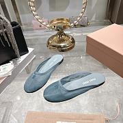 Colestore Miu Miu Mesh fabric slippers Aluminum - 3