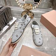 Colestore Miu Miu Embroidered drill sneakers Powder Blue - 4