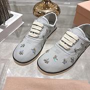 Colestore Miu Miu Embroidered drill sneakers Powder Blue - 2