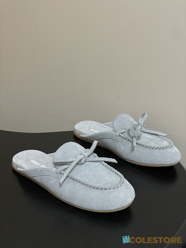 Colestore Miu Miu Suede Deck mules Powder Blue - 1