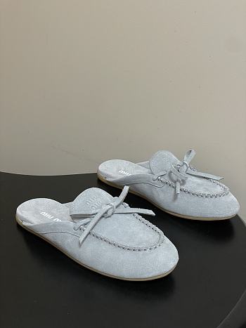 Colestore Miu Miu Suede Deck mules Powder Blue