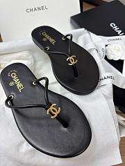 Colestore Chanel THONGS   Crackled Laminated Calfskin Black - 3