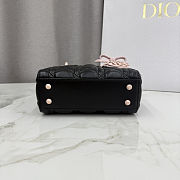 Colestore  Dior Mini Lady Dior Bag with Strap Black and Rose Soupir  Cannage Lambskin  17 x 15 x 7 cm - 3