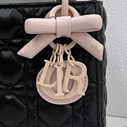Colestore  Dior Mini Lady Dior Bag with Strap Black and Rose Soupir  Cannage Lambskin  17 x 15 x 7 cm - 2