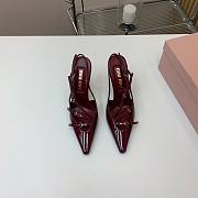 Colestore  Miu Miu Crimson Patent Leather Slingbacks With Buckles - 6
