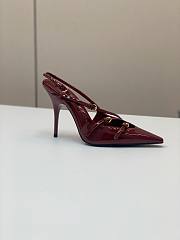 Colestore  Miu Miu Crimson Patent Leather Slingbacks With Buckles - 5