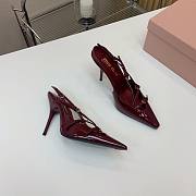 Colestore  Miu Miu Crimson Patent Leather Slingbacks With Buckles - 2