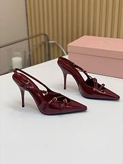 Colestore  Miu Miu Crimson Patent Leather Slingbacks With Buckles - 4