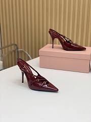 Colestore  Miu Miu Crimson Patent Leather Slingbacks With Buckles - 3